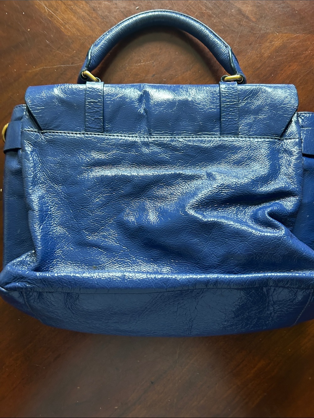Marc Jacobs Royal Blue Leather Satchel with Gold Hardware - Picture 3 of 9